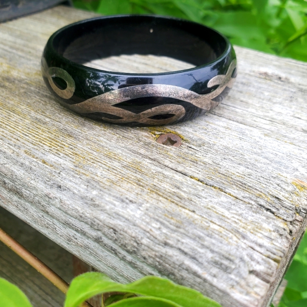 vintage celluloid sterling bracelet